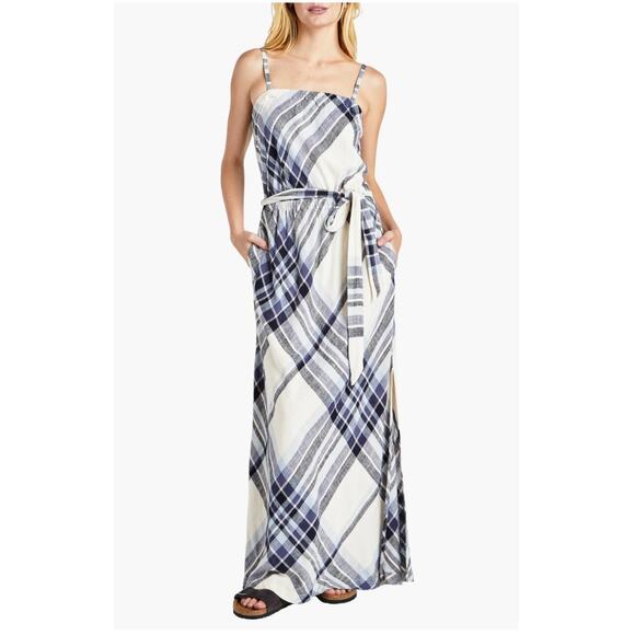 Splendid Dresses & Skirts - SPLENDID Annalise Plaid Blue & White Maxi Dress // L